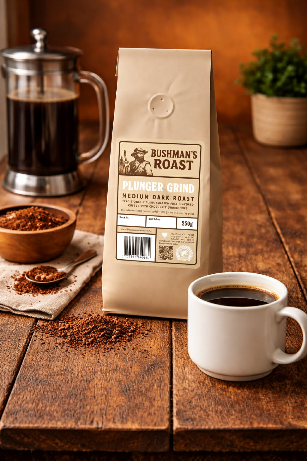 BUSHMAN'S ROAST | PLUNGER GRIND | SINGLE ORIGIN MEDIUM DARK ROAST